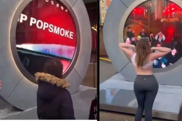 Ava Louise Woman Flashes Dublin Portal Video