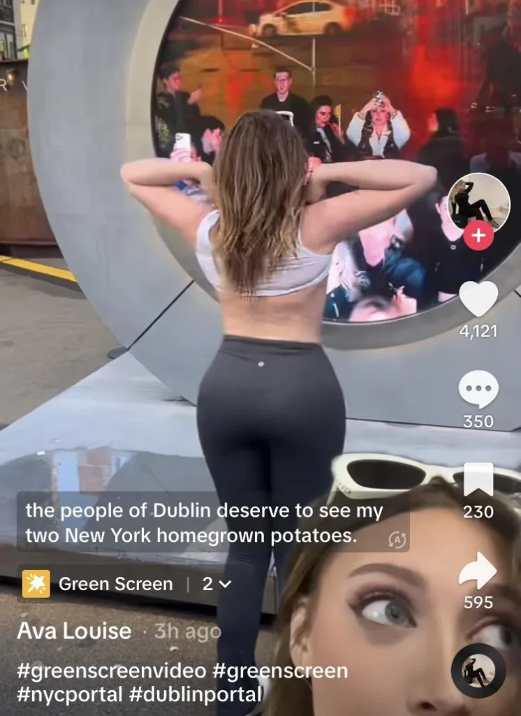 Ava Louise Woman Flashes Dublin Portal Video